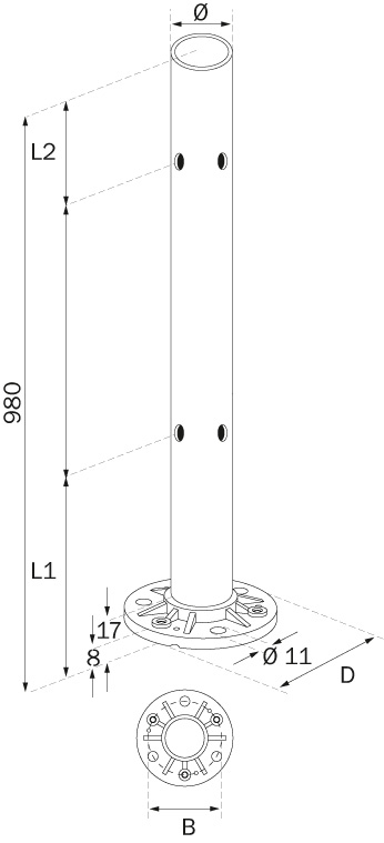 Baluster Posts - Model 1630 CAD Drawing